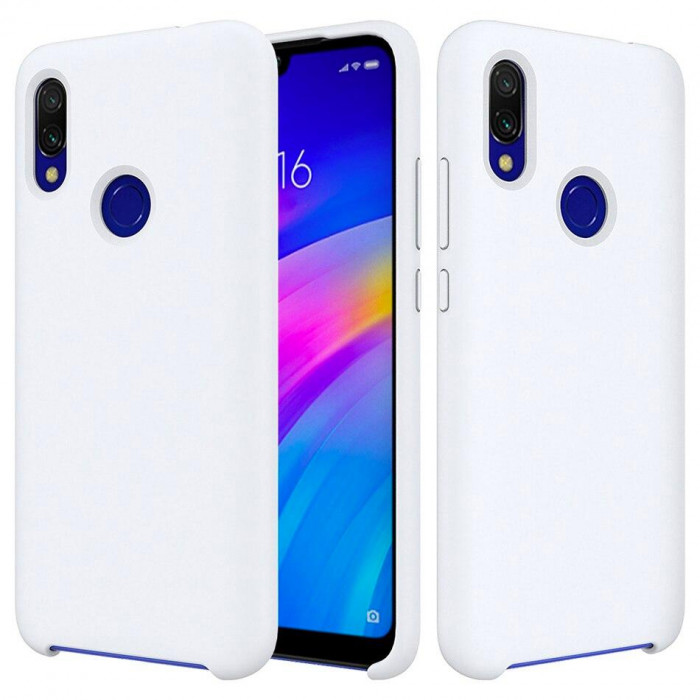 Силиконовый чехол Silky Touch для Xiaomi Redmi Note 7 Белый