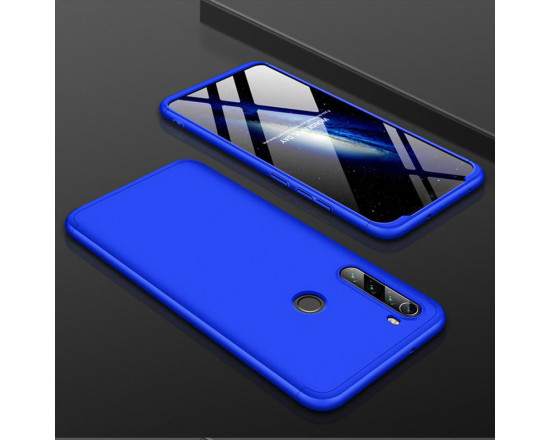 Матовый защитный чехол GKK 360° для Xiaomi Redmi Note 8 Синий