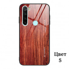 Глянцевый чехол Wood для Xiaomi Redmi Note 8T Красный