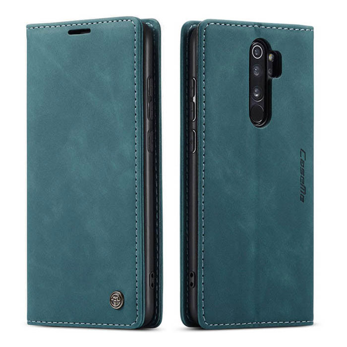 Чехол-книжка CaseMe из нубука для Xiaomi Redmi Note 8 Pro Бирюзовый