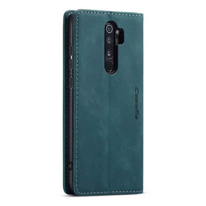 Чехол-книжка CaseMe из нубука для Xiaomi Redmi Note 8 Pro Бирюзовый