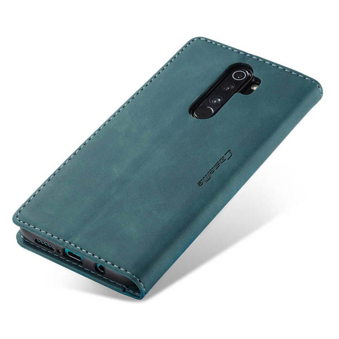 Чехол-книжка CaseMe из нубука для Xiaomi Redmi Note 8 Pro Бирюзовый