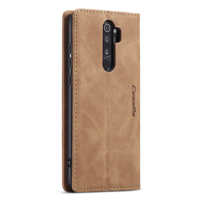 Чехол-книжка CaseMe из нубука для Xiaomi Redmi Note 8 Pro Светло-коричневый