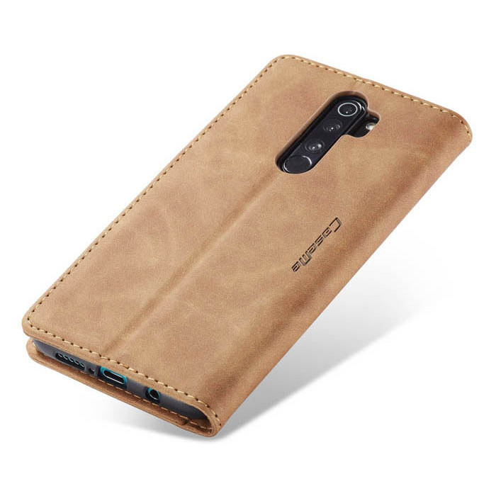 Чехол-книжка CaseMe из нубука для Xiaomi Redmi Note 8 Pro Светло-коричневый