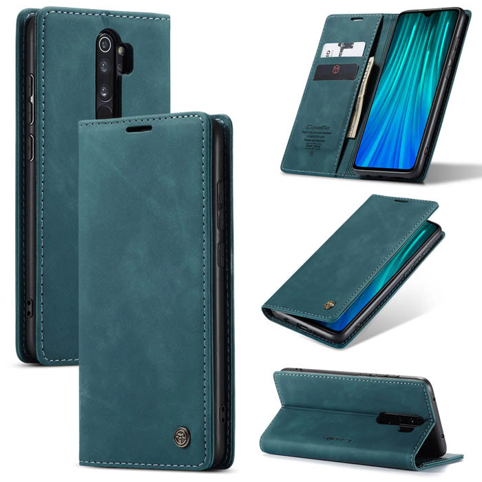 Чехол-книжка CaseMe из нубука для Xiaomi Redmi Note 8 Pro Бирюзовый