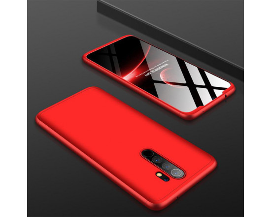Матовый защитный чехол GKK 360° для Xiaomi Redmi Note 8 Pro Красный
