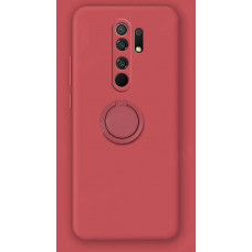 Силіконовий чохол Soft Touch з кільцем-тримачем для Xiaomi Redmi Note 8 Pro Малиновий