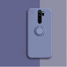 Силіконовий чохол Soft Touch з кільцем-тримачем для Xiaomi Redmi Note 8 Pro Сіро-синій