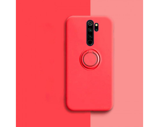 Силиконовый чехол Soft Touch с кольцом-держателем для Xiaomi Redmi Note 8 Pro Красный