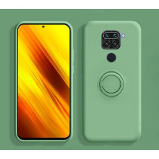 Силіконовий чохол Soft Touch з кільцем-тримачем для Xiaomi Redmi Note 9 Зелений