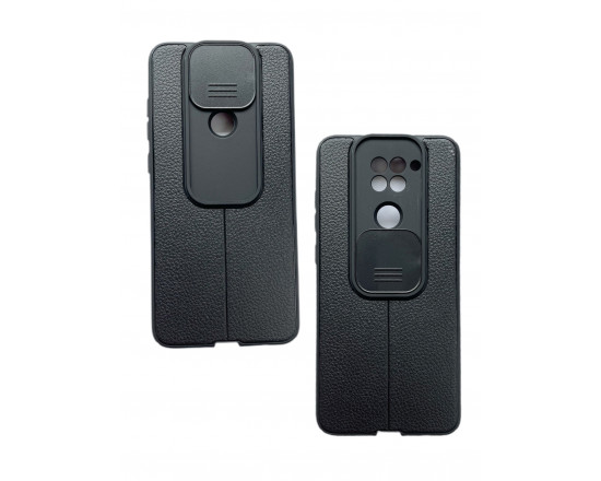 Силиконовый бампер с защитой для камеры для Xiaomi Redmi Note 9 Чёрный