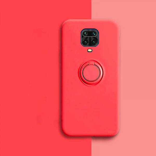 Силиконовый чехол Soft Touch с кольцом-держателем для Xiaomi Redmi Note 9s/Pro Красный