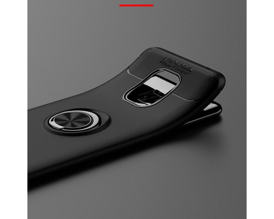 Силиконовый бампер для Xiaomi Redmi Note 9s/Pro с кольцом-держателем Черный