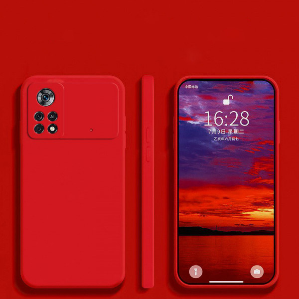 Силиконовый чехол Soft Touch для Xiaomi Poco M4 Pro 4G Красный