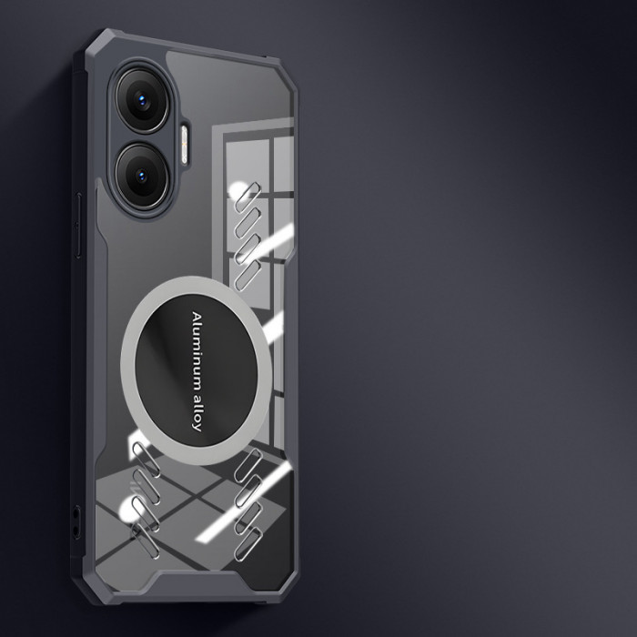 Графеновый прозрачный чехол с теплоотводом и MagSafe для Xiaomi Poco F7 Черный