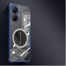 Графеновый прозрачный чехол с теплоотводом и MagSafe для Xiaomi Poco F7 Синий