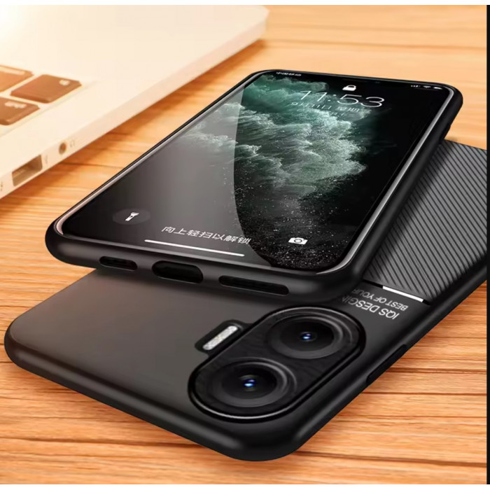 Силиконовый чехол IQS Design для Xiaomi Poco F7 Черный