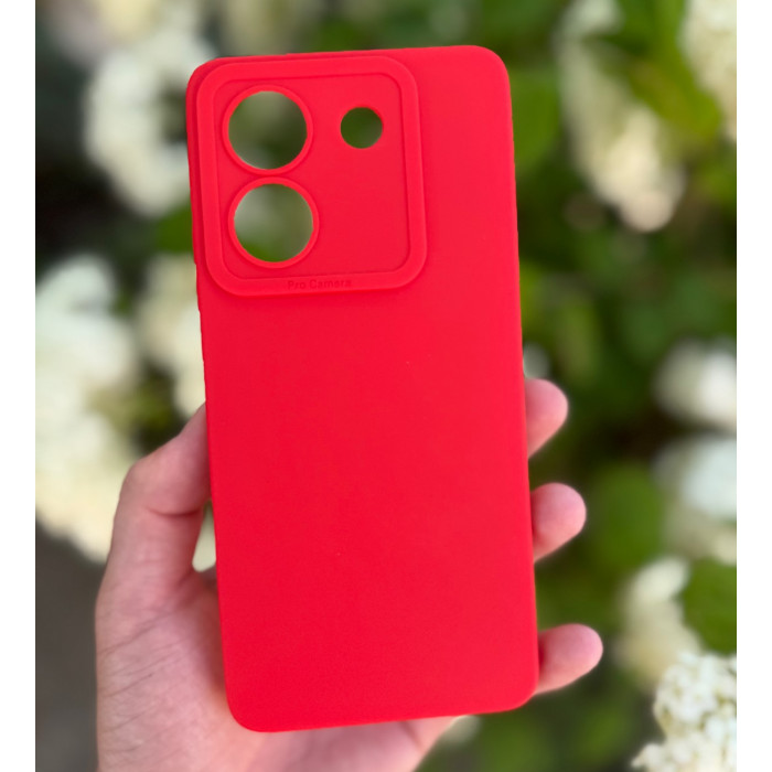 Силиконовый чехол Pro Camera для Xiaomi Poco M7 Pro 5G Красный