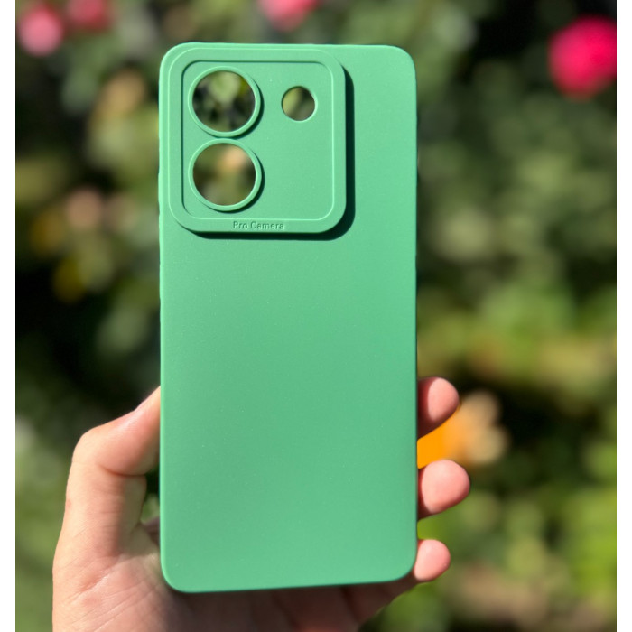 Силиконовый чехол Pro Camera для Xiaomi Poco M7 Pro 5G Зеленый