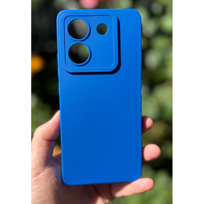 Силиконовый чехол Pro Camera для Xiaomi Poco M7 Pro 5G Тёмно-синий