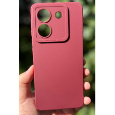 Силиконовый чехол Pro Camera для Xiaomi Poco M7 Pro 5G Бордовый