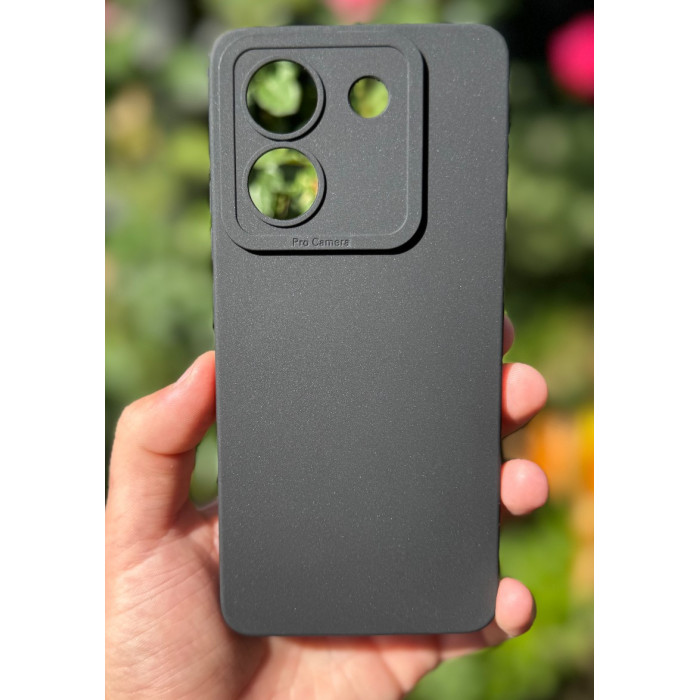 Силиконовый чехол Pro Camera для Xiaomi Poco M7 Pro 5G Чёрный