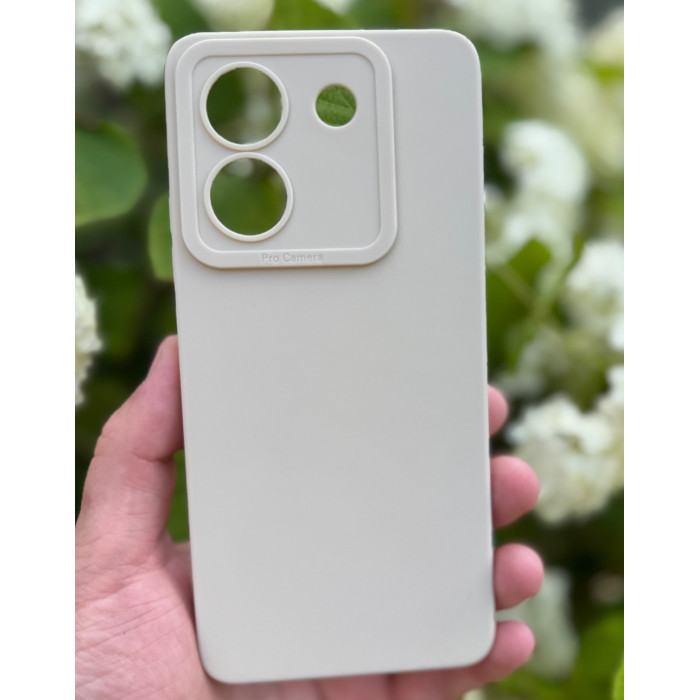 Силиконовый чехол Pro Camera для Xiaomi Poco M7 Pro 5G Молочный