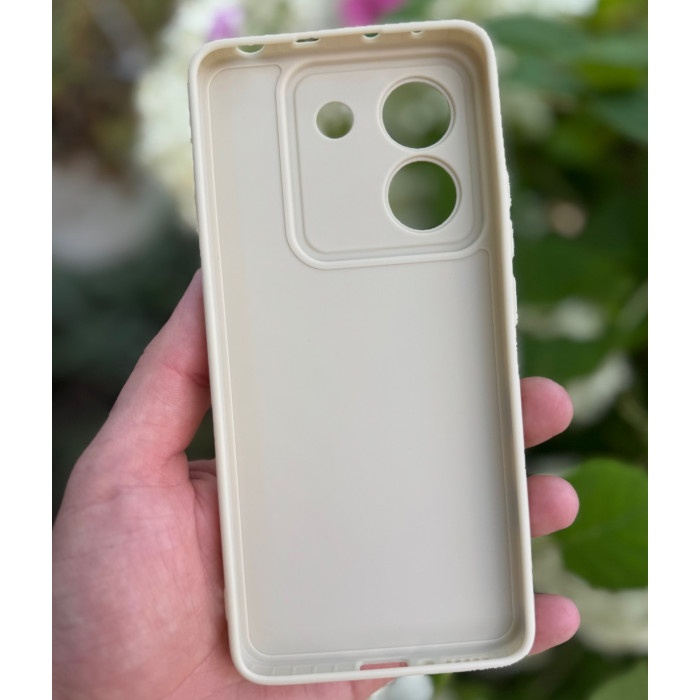 Силиконовый чехол Pro Camera для Xiaomi Poco M7 Pro 5G Молочный