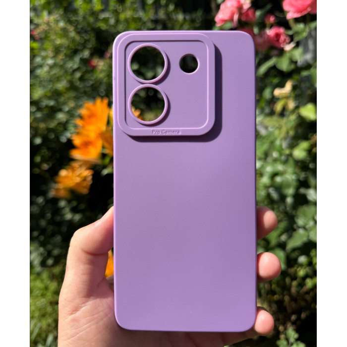 Силиконовый чехол Pro Camera для Xiaomi Poco M7 Pro 5G Лавандовый