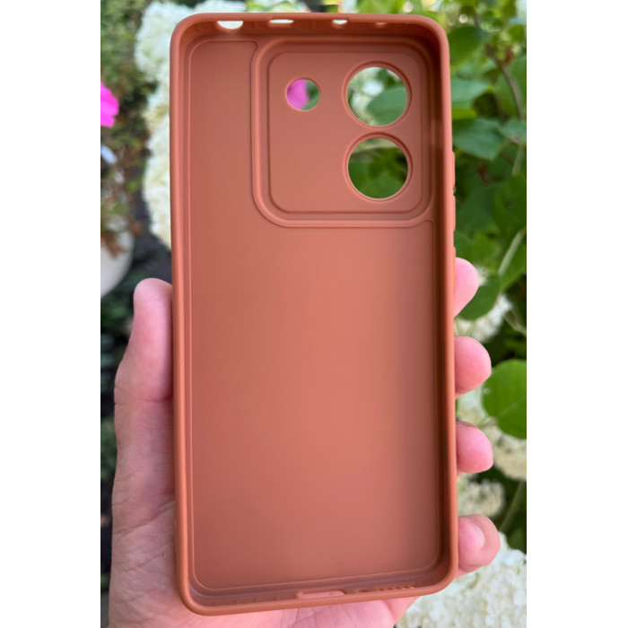 Силиконовый чехол Pro Camera для Xiaomi Poco M7 Pro 5G Коричневый