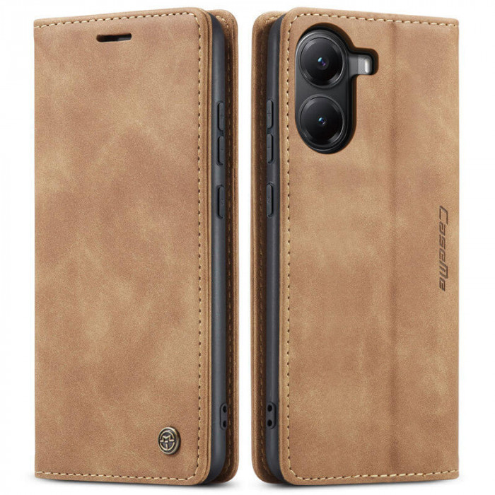 Чохол-книжка CaseMe із нубуку для Xiaomi Poco X7 Pro 5G Світло-коричневий