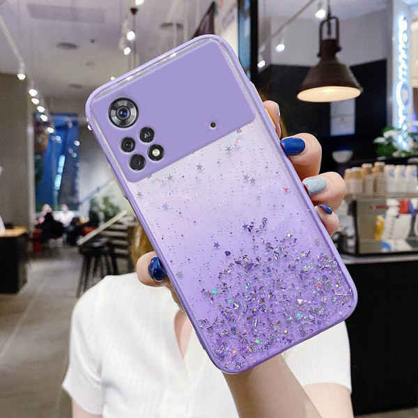 Чехол Stardust с цветными бортиками для Xiaomi Poco X4 Pro 5G Фиолетовый