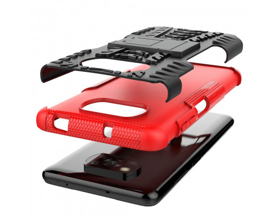 Бронированный силиконовый бампер для Xiaomi Poco X3 NFC/Pro Красный
