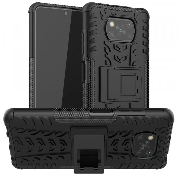 Бронированный силиконовый бампер для Xiaomi Poco X3 NFC/Pro Чёрный