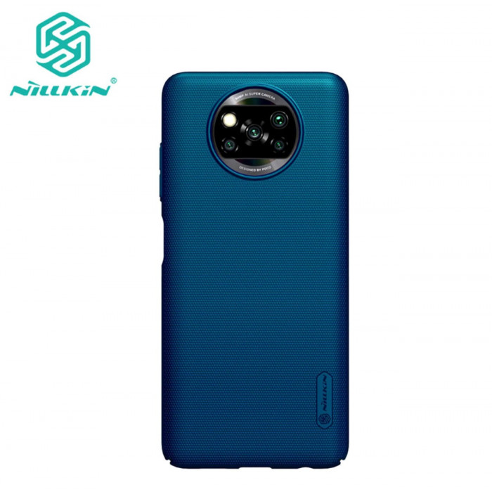 Чехол бампер Nillkin Frosted shield для Xiaomi Poco X3 NFC Синий