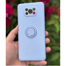 Силіконовий чохол Soft Touch з кільцем-тримачем для Xiaomi Poco X3 NFC/Pro Лавандовий