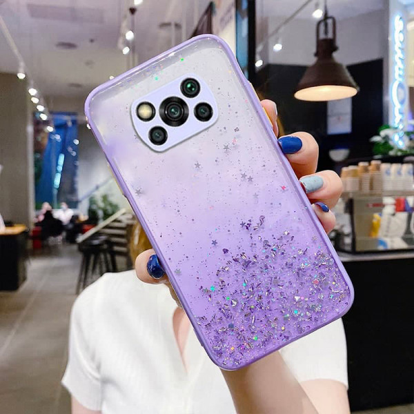 Чехол Stardust с цветными бортиками для Xiaomi Poco X3 NFC/Pro Фиолетовый