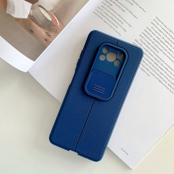 Силиконовый бампер с защитой для камеры для Xiaomi Poco X3 NFC/Pro Синий