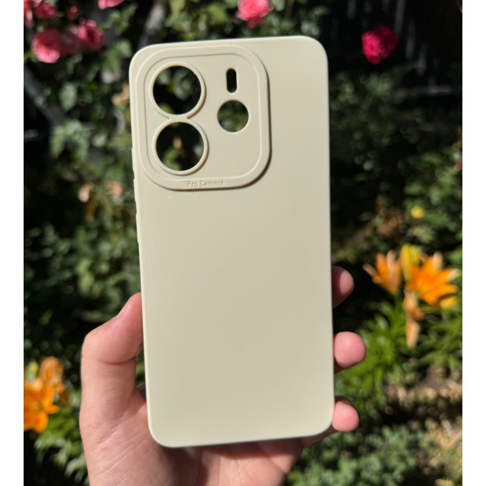 Силиконовый чехол Pro Camera для Xiaomi Redmi Note 14 4G (24117RN76E) Молочный
