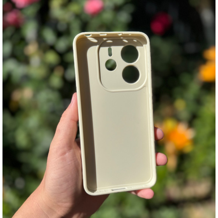 Силиконовый чехол Pro Camera для Xiaomi Redmi Note 14 4G (24117RN76E) Молочный