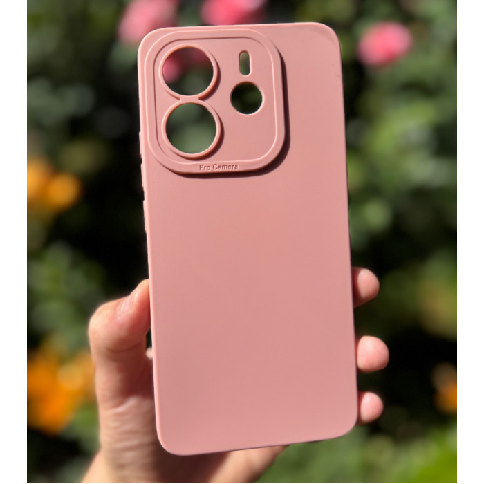 Силиконовый чехол Pro Camera для Xiaomi Redmi Note 14 4G (24117RN76E) Розовый