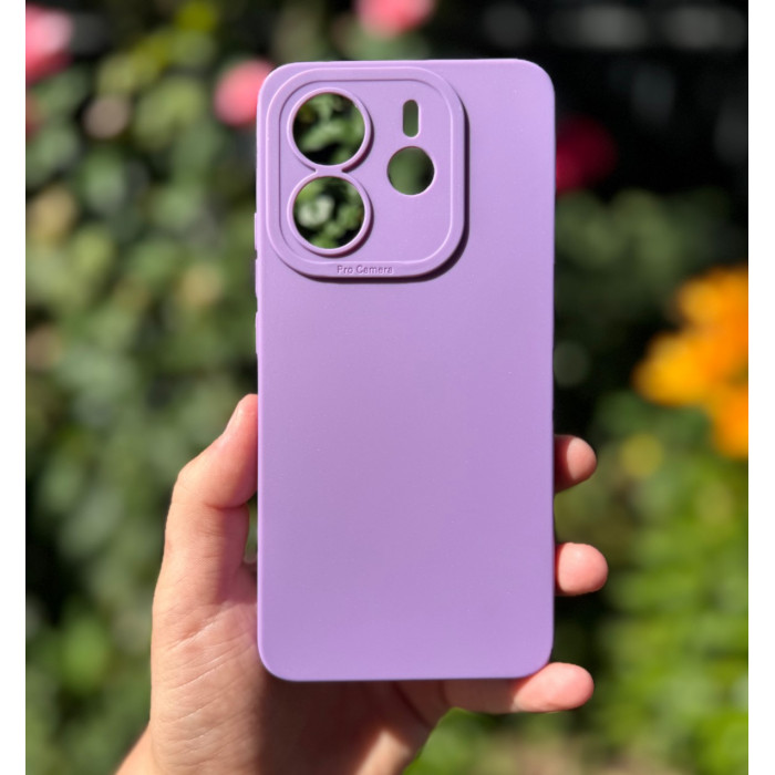 Силиконовый чехол Pro Camera для Xiaomi Redmi Note 14 4G (24117RN76E) Лавандовый