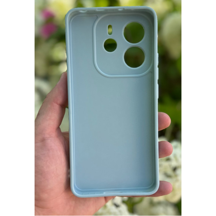 Силиконовый чехол Pro Camera для Xiaomi Redmi Note 14 4G (24117RN76E) Голубой