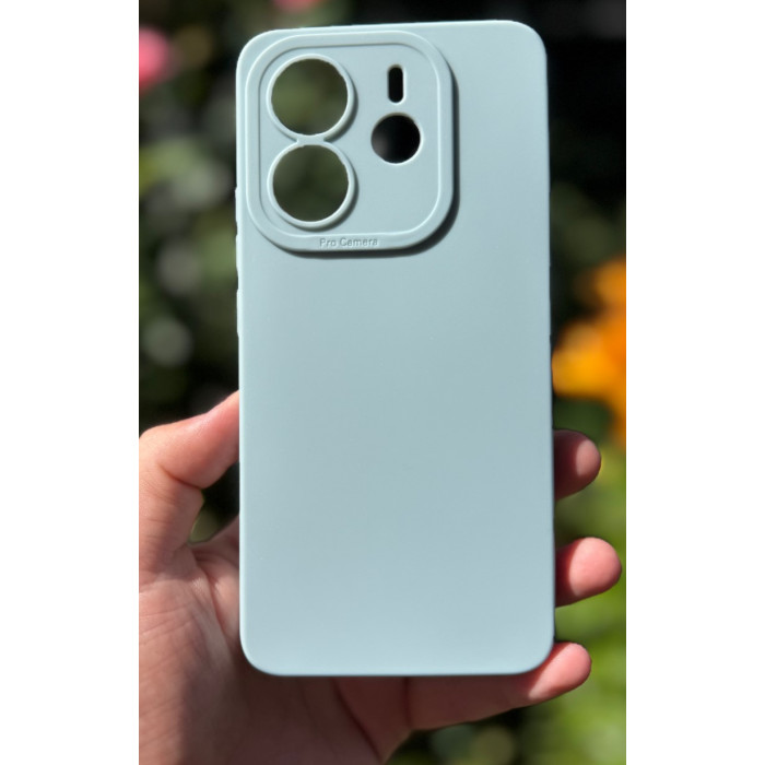 Силиконовый чехол Pro Camera для Xiaomi Redmi Note 14 4G (24117RN76E) Голубой