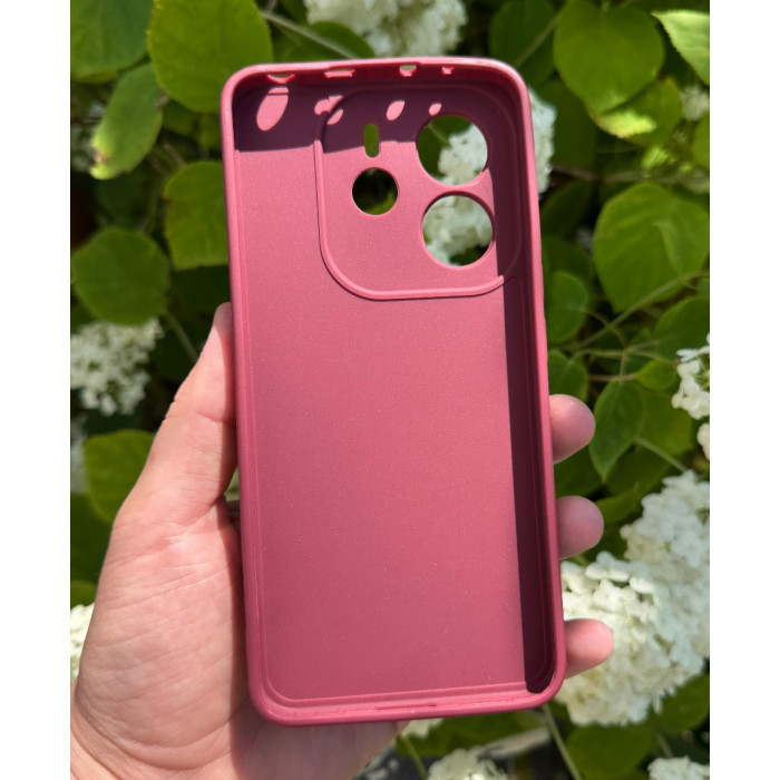 Силиконовый чехол Pro Camera для Xiaomi Redmi Note 14 4G (24117RN76E) Бордовый
