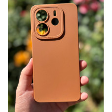 Силиконовый чехол Pro Camera для Xiaomi Redmi Note 14 4G (24117RN76E) Коричневый