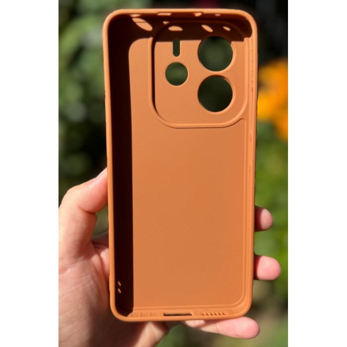 Силиконовый чехол Pro Camera для Xiaomi Redmi Note 14 4G (24117RN76E) Коричневый