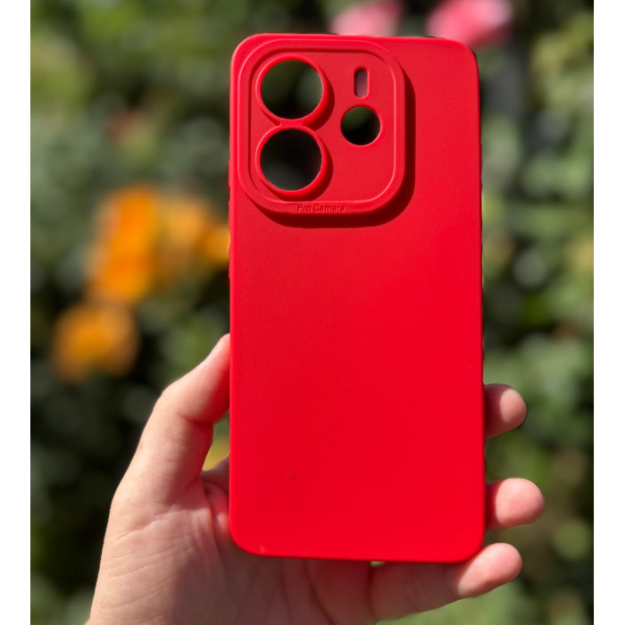 Силиконовый чехол Pro Camera для Xiaomi Redmi Note 14 4G (24117RN76E) Красный