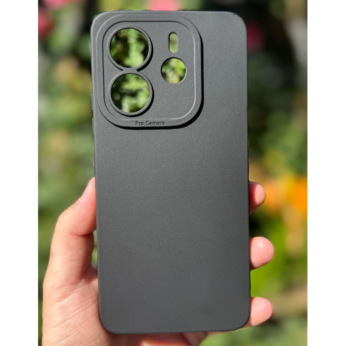 Силиконовый чехол Pro Camera для Xiaomi Redmi Note 14 4G (24117RN76E) Чёрный