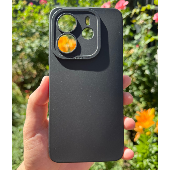 Силиконовый чехол Pro Camera для Xiaomi Redmi Note 14 4G (24117RN76E) Чёрный